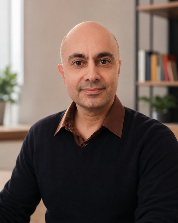 Portrait of Dr Chris Papadopoulos, founder of Volunteeria